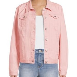 NWT. Time and Tru womens pink denim jacket, size large - 12/14. (A17)